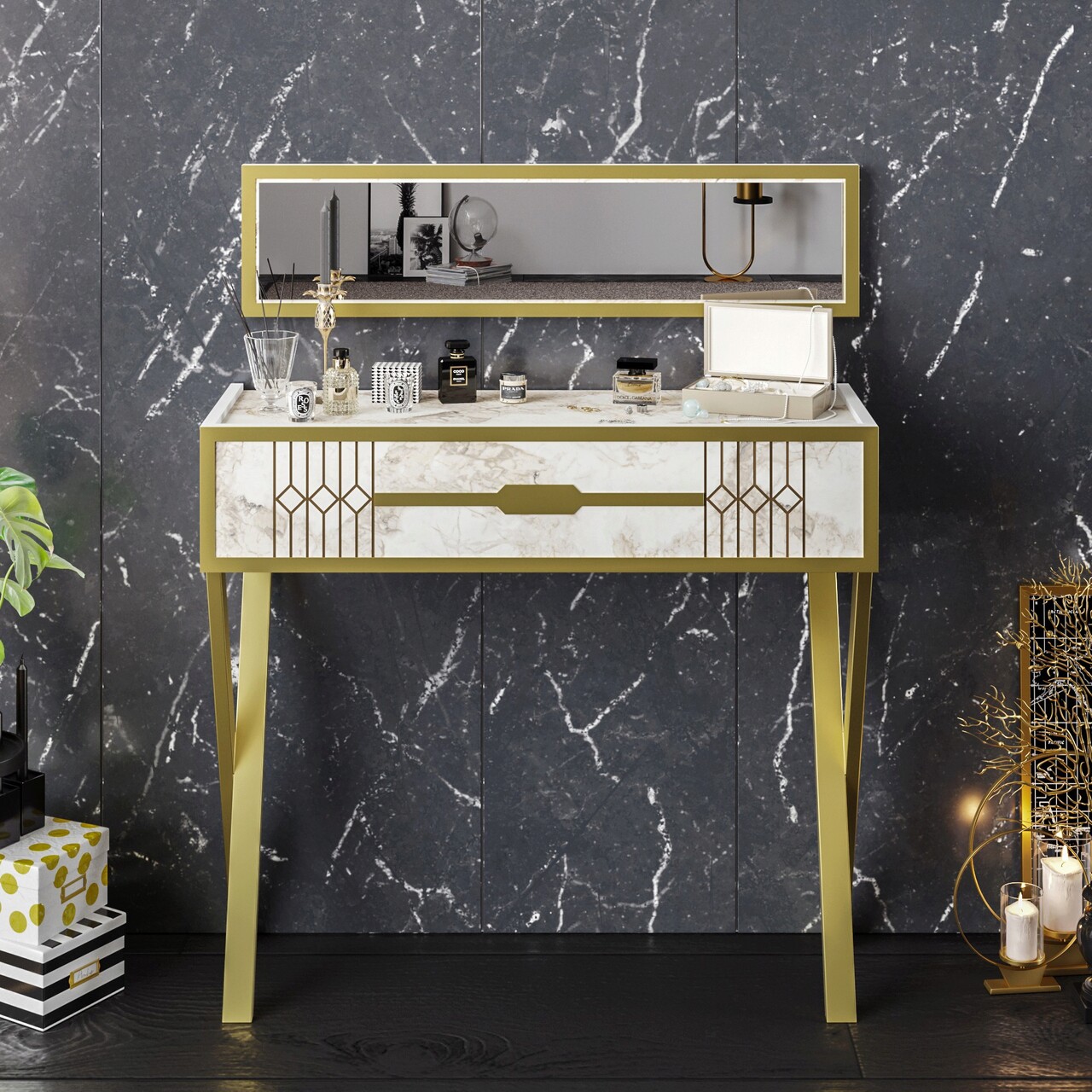 Bufet, Hanah Home, Frida, 90x80x32 cm, Alb - imagine 5